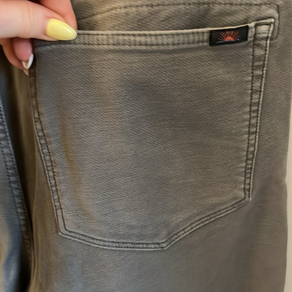 Faherty Stretch Terry 5-Pocket Pants Slate Gray Mid-rise Slim Leg Hemmed Short - Picture 9 of 14